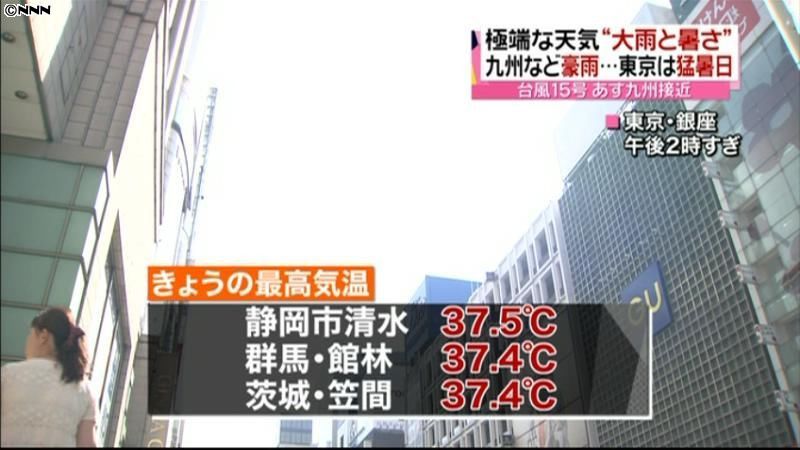 関東で猛暑　都心は３６．８℃に
