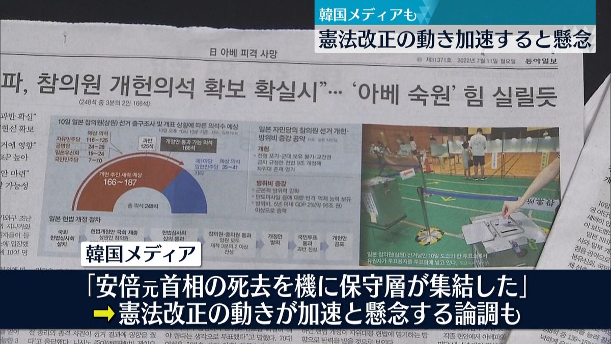  参院選の結果受け　韓国メディアも…“憲法改正”加速と懸念