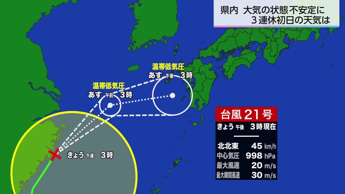 台風21号　温帯低気圧へと変わっても3連休は大雨・土砂災害に注意が必要【予報士解説】