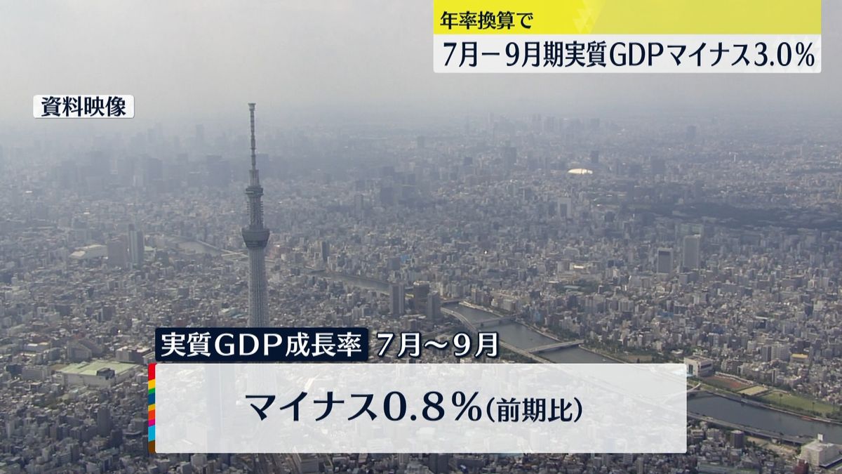 ＧＤＰ２期ぶりマイナス成長　主な理由は…