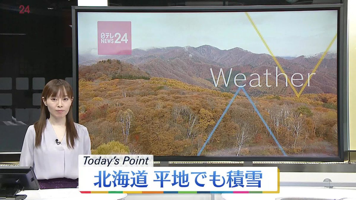 【天気】北海道は平地でも積雪　太平洋側は各地で秋晴れ