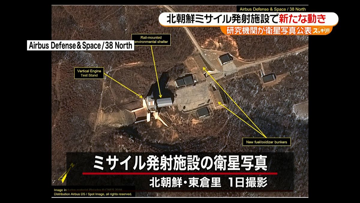 北朝鮮のミサイル施設で発射への新たな動き