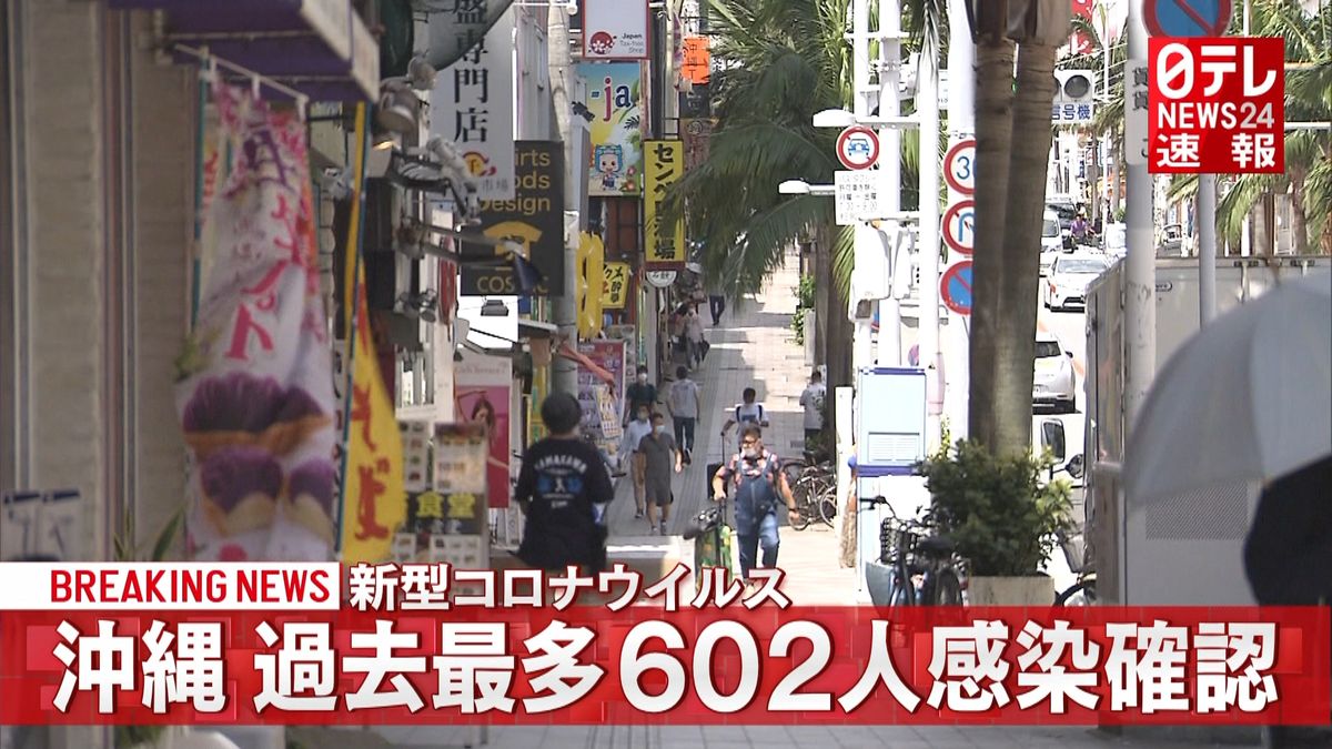 沖縄で過去最多　６０２人のコロナ感染確認