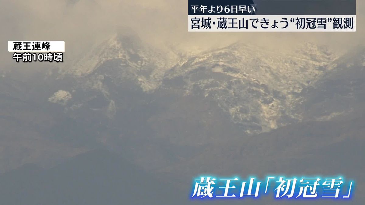 宮城・蔵王山で“初冠雪”観測　平年より6日早く　一気に雪化粧した姿に驚く人も