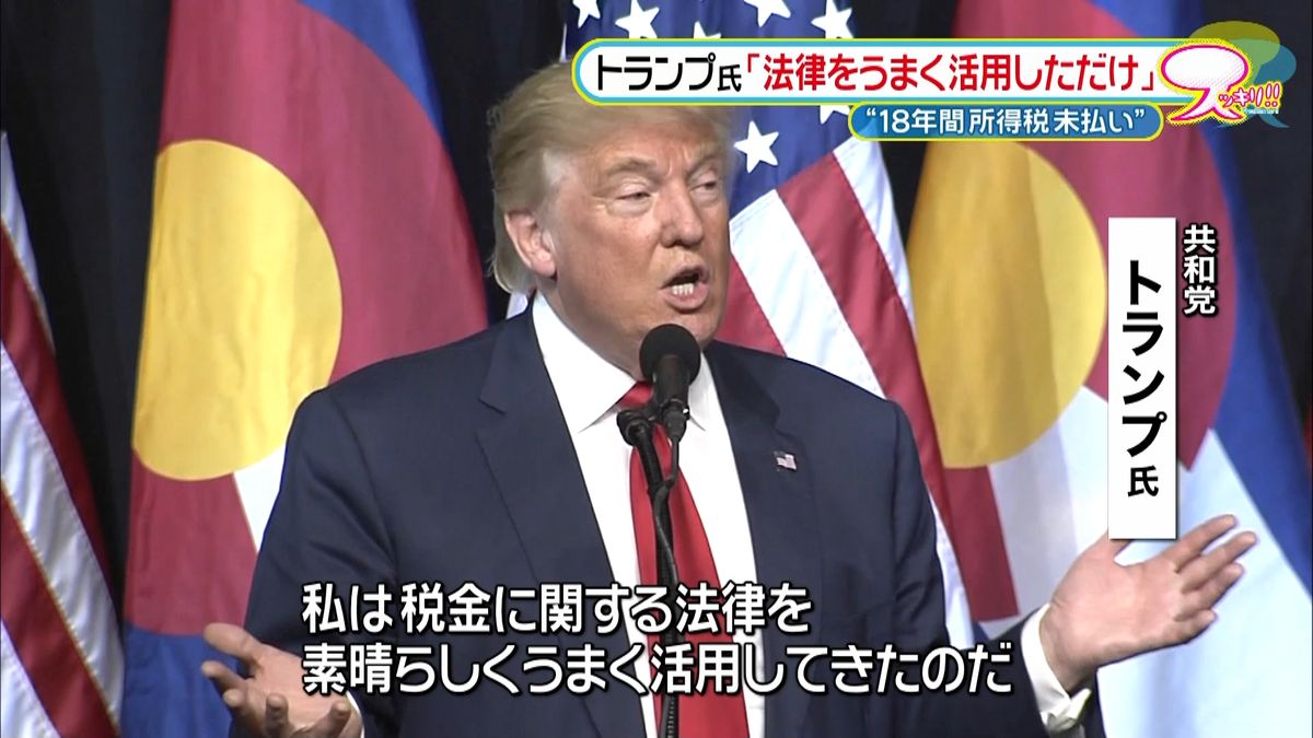 “納税回避”トランプ氏「法律うまく活用」