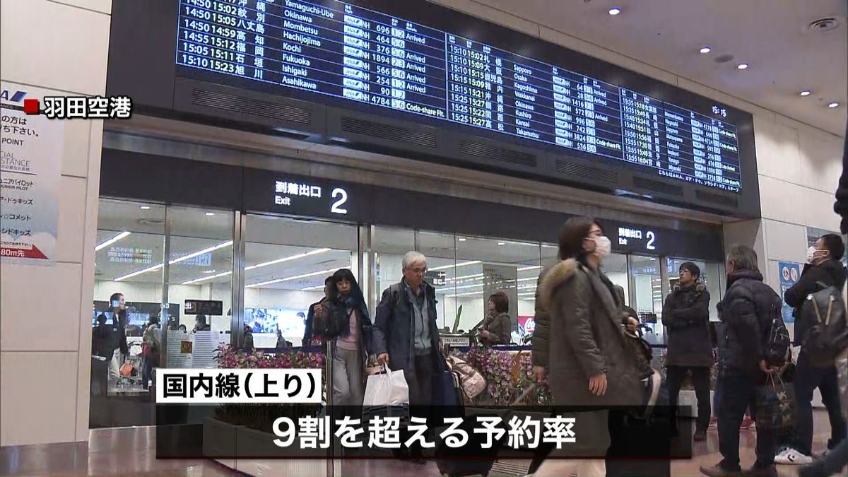 交通機関混雑始まる　空の便は４日がピーク