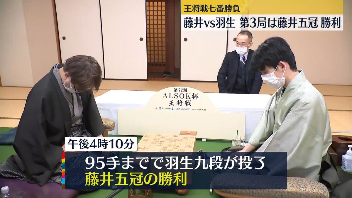 藤井五冠が2勝目、リード奪う「分からないところも多い将棋だった」　羽生九段「いやー、よく分からなかった…気持ちを切り替えて次に」　王将戦七番勝負・第3局