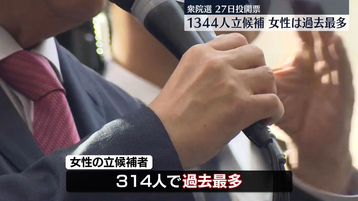 第50回衆議院選挙公示　女性は314人が届け出