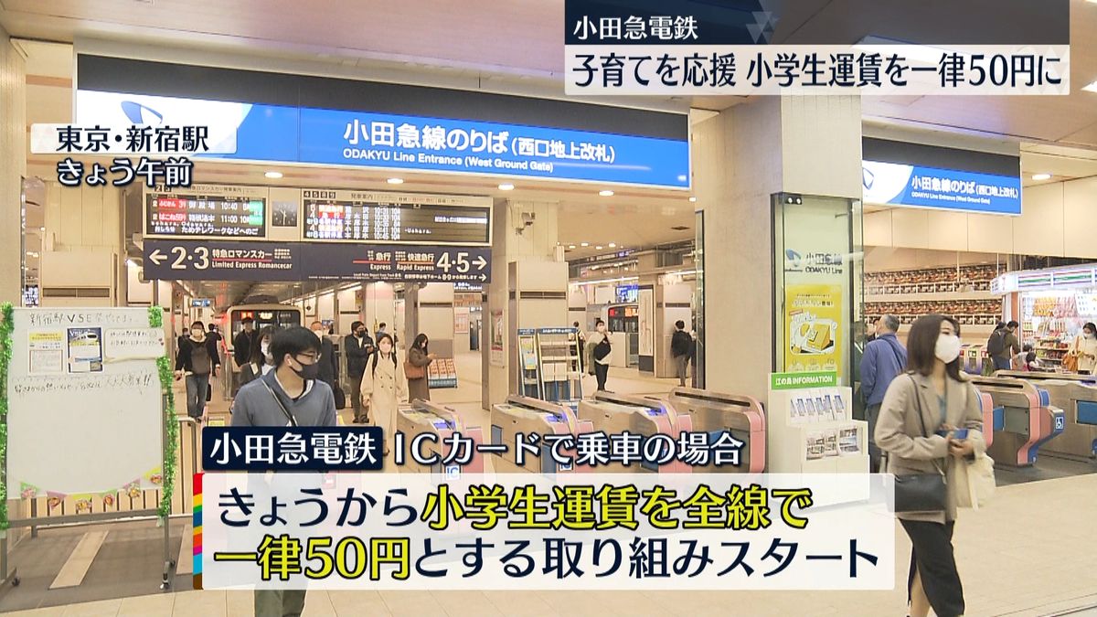 小田急電鉄、小学生運賃を一律50円に 子育てしやすい沿線めざし