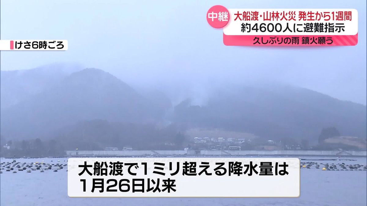 岩手・大船渡市の山林火災1週間　焼失面積約2900ヘクタールに