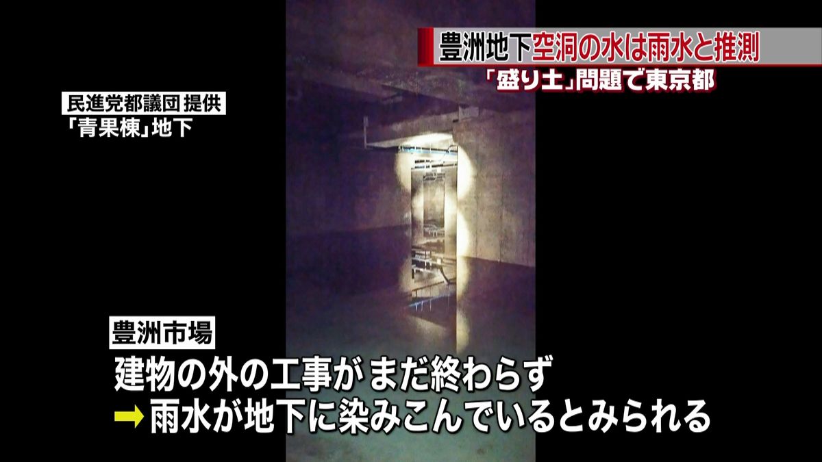 「盛り土」問題　都、空洞の水は雨水と推測