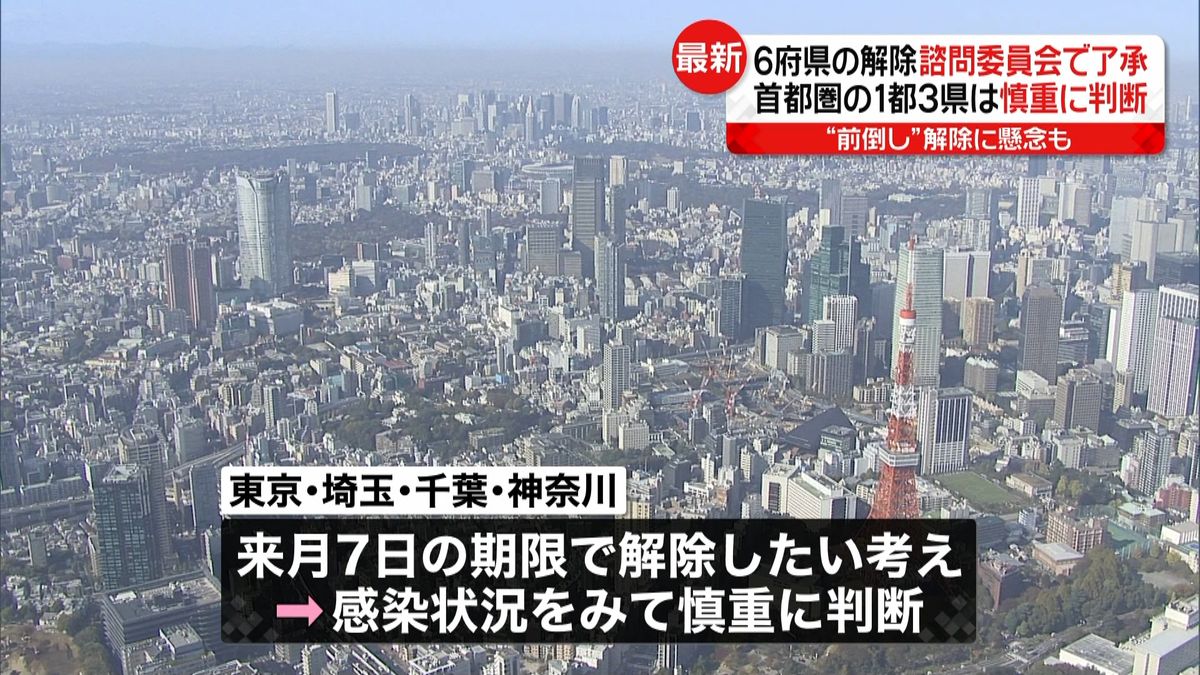 ６府県の宣言解除で了承　首都圏“慎重に”