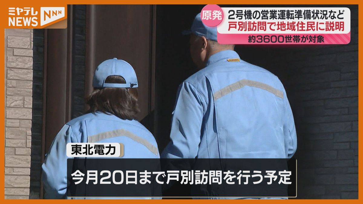 東北電力が戸別訪問　女川原発の予定など説明「地域の皆様の率直なご意見をお聞きしながら」宮城