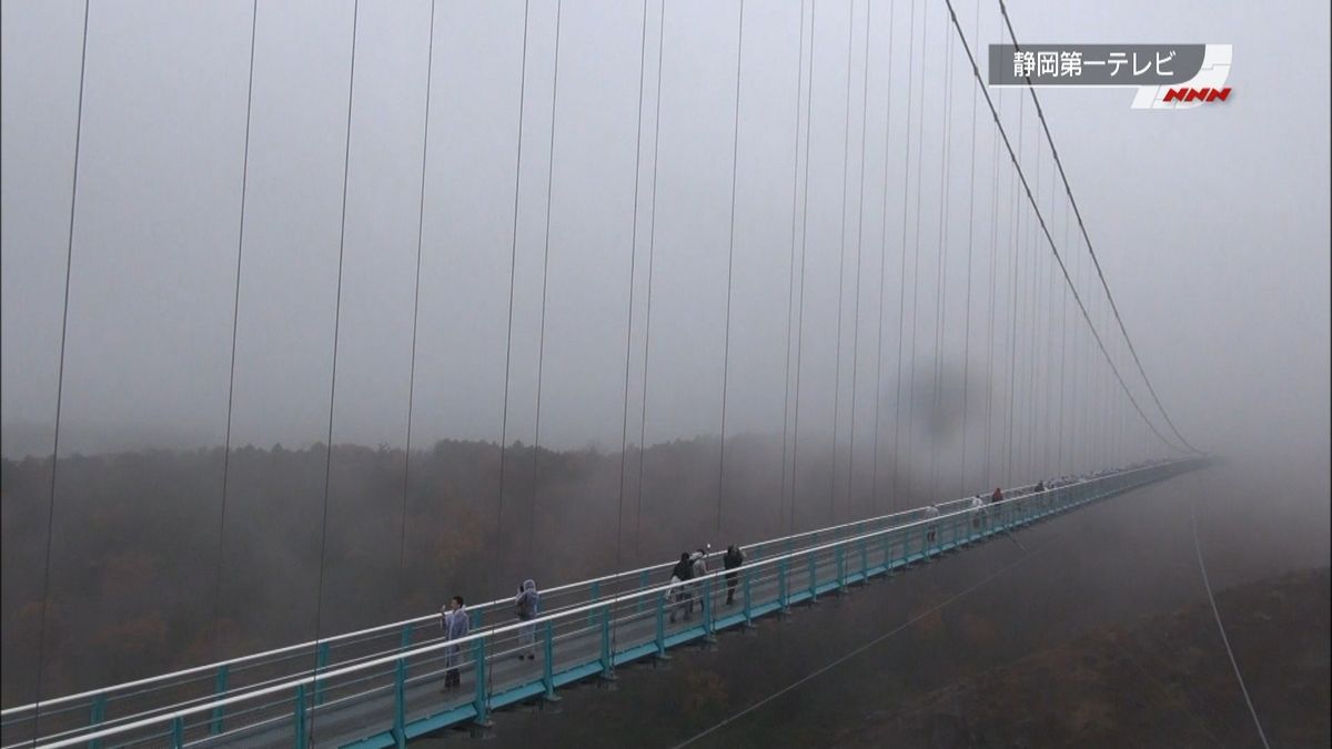 歩行者用で“国内最長”　三島大吊橋が完成