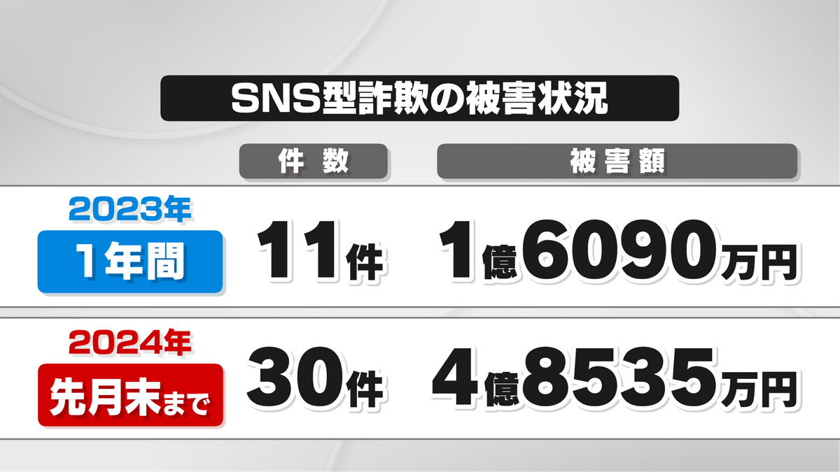 SNS型詐欺の被害状況（鳥取県）