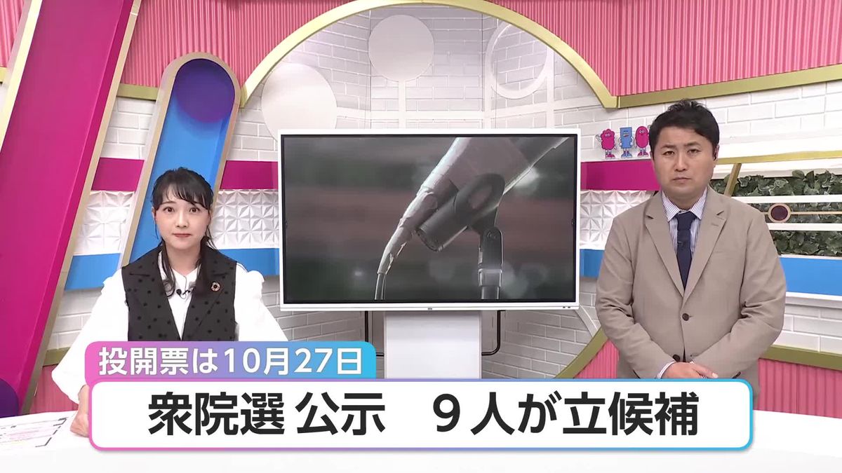 衆議院選挙公示　宮崎３区　２人が立候補