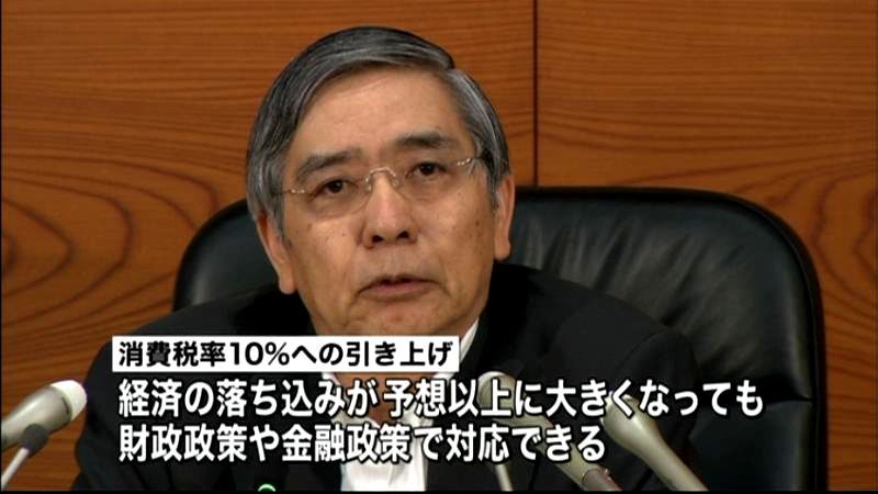 黒田日銀総裁「法律通り消費税引き上げを」