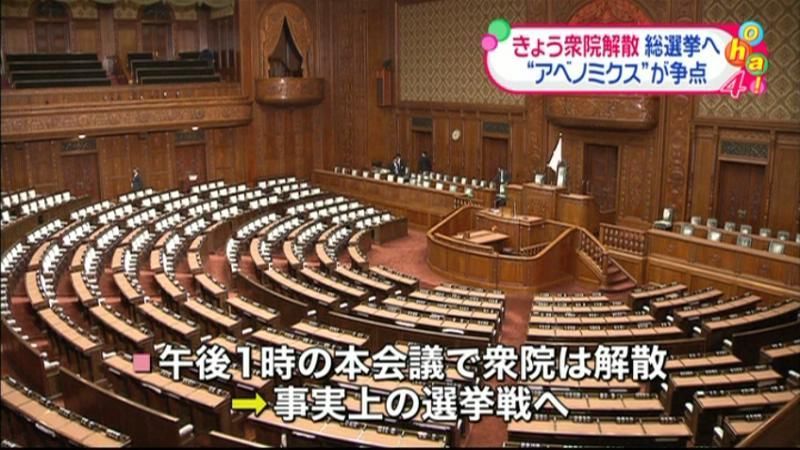 きょう衆議院解散　総選挙へ