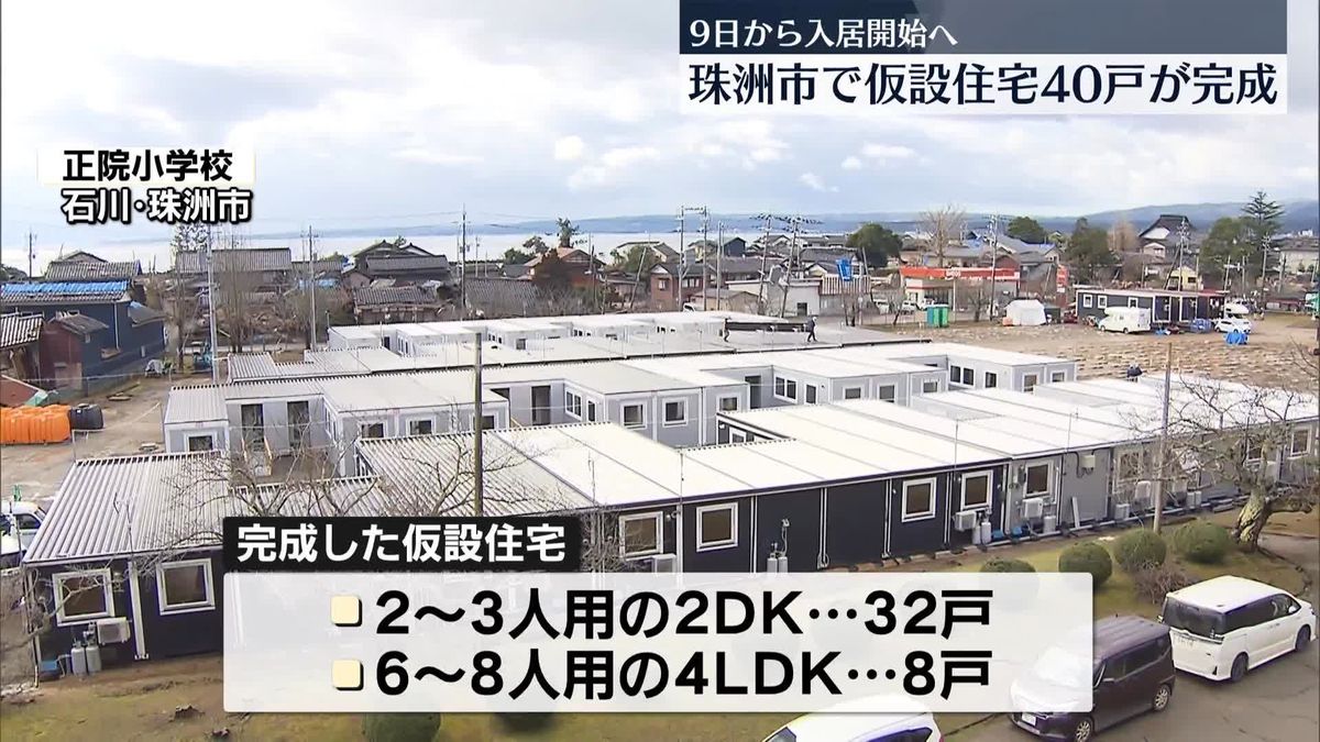 県が整備…仮設住宅40戸が完成　石川・珠洲市