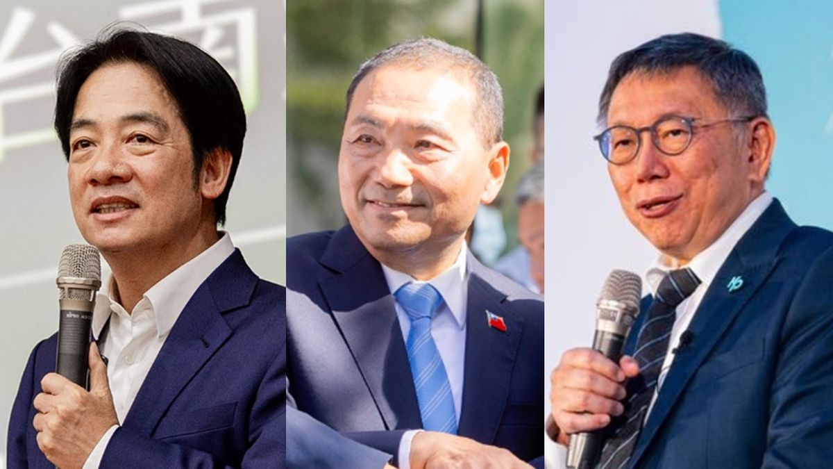 総統選候補者　左から：民進党・頼清徳候補、国民党・侯友宜候補、民衆党・柯文哲候補（候補者のFacebookより