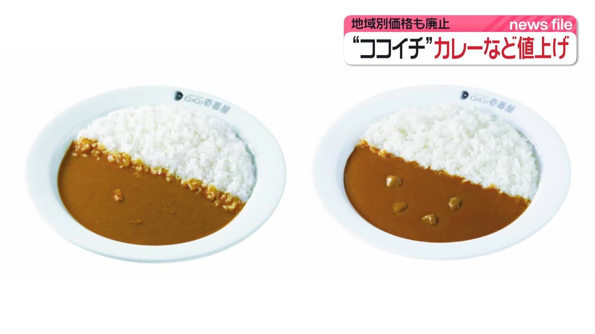 “ココイチ”カレーなど値上げ　地域別価格も廃止　8月から 