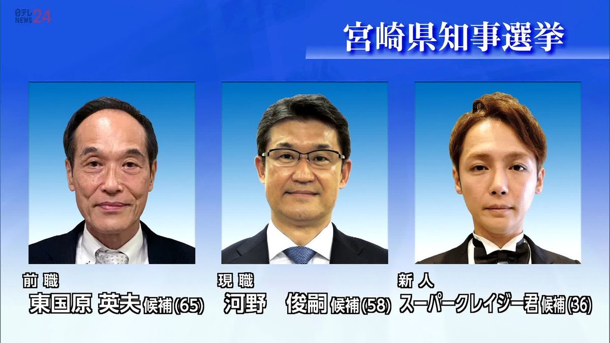 宮崎県知事選に3人が立候補　17日間の選挙戦スタート