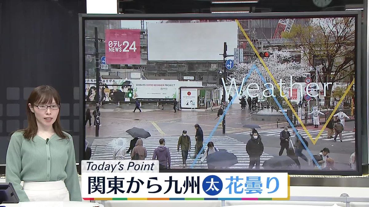 【天気】北日本は広く晴れ　関東～九州の太平洋側は花曇り、雨の降る所も