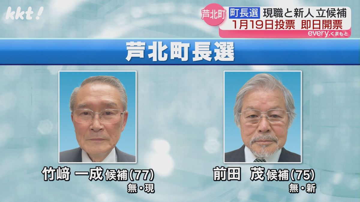 芦北町長選告示 現職と新人の2人が立候補