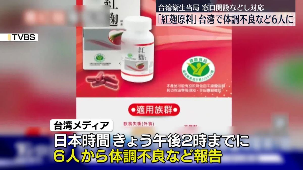 台湾　小林製薬「紅麹」製品摂取し“体調不良”6人に　現地メディア
