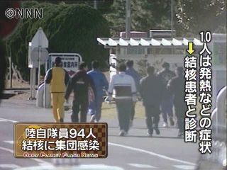 陸自隊員１０人が結核、神奈川で集団感染か