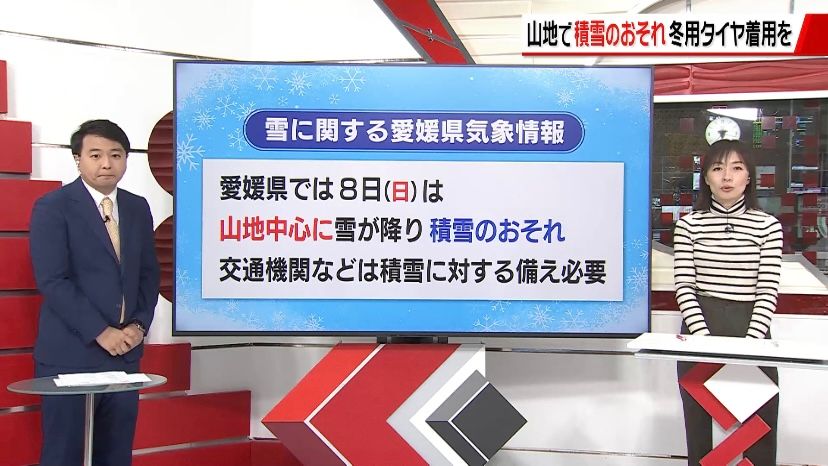 今季初の「雪に関する気象情報」発表 週末は強い寒気 山地中心に積雪のおそれも