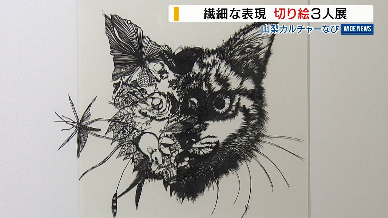 三者三様「作家の個性見比べて」切り絵作家3人による作品展 約80点を展示 山梨・身延町（2024年8月30日掲載）｜日テレNEWS NNN