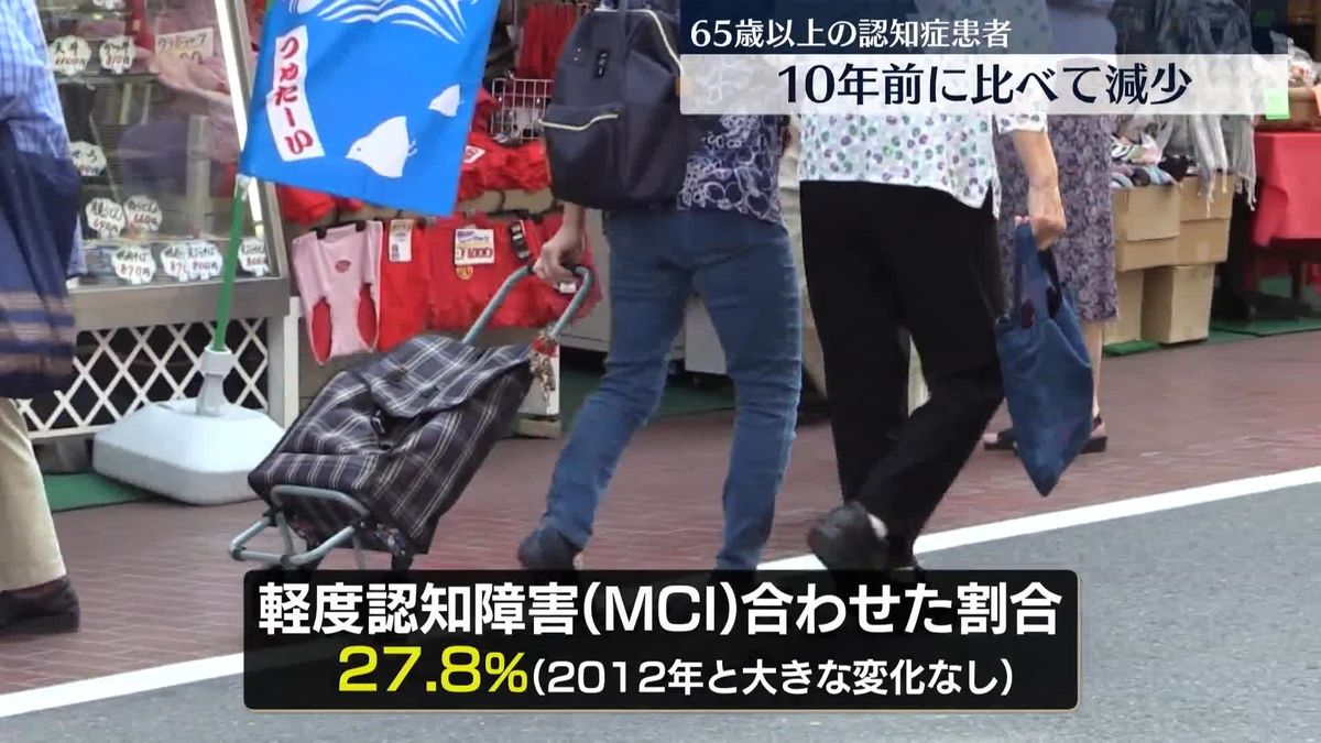 65歳以上の認知症患者は12.3％、10年前に比べて減少