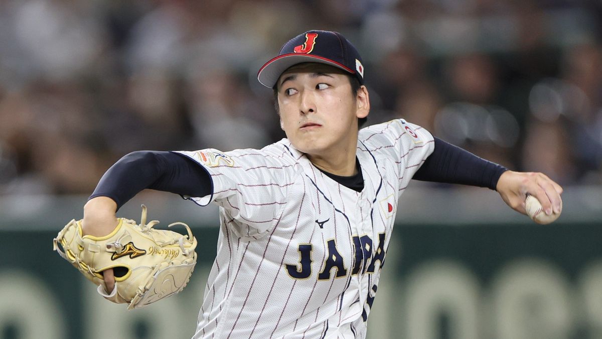 【侍ジャパン】隅田知一郎が韓国打線を7回無失点で降板　球数はわずか77球
