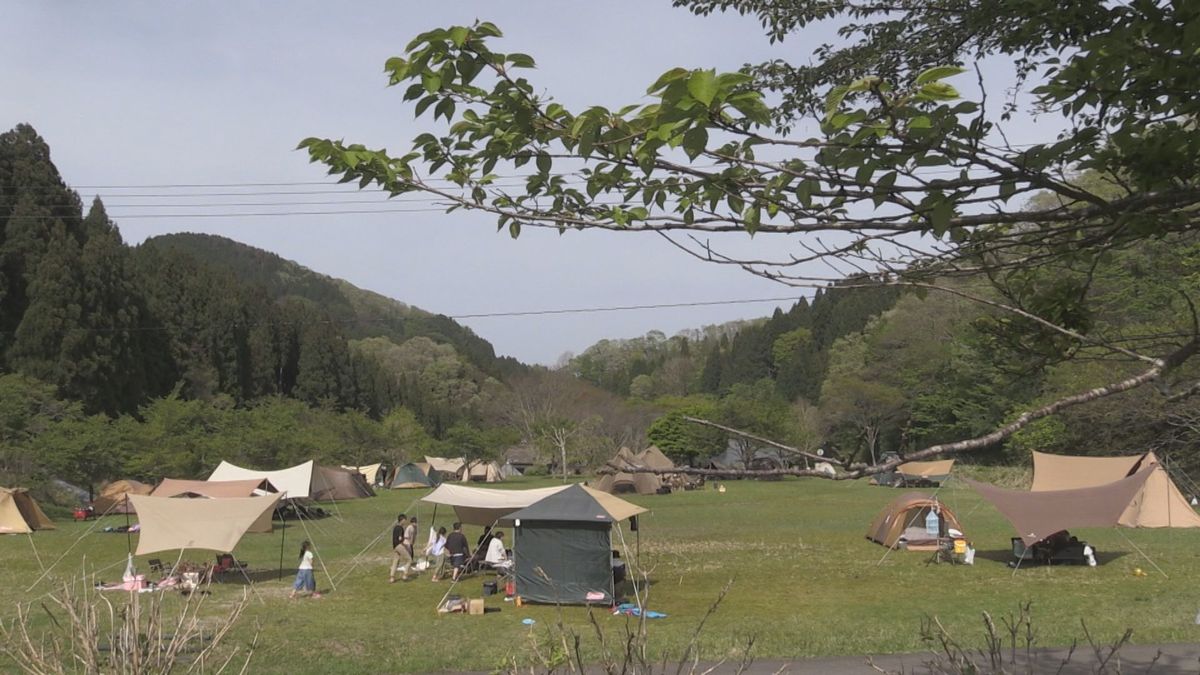 新キャンプエリア誕生　大型連休で家族連れなどにぎわう　越前町「悠久ロマンの杜」