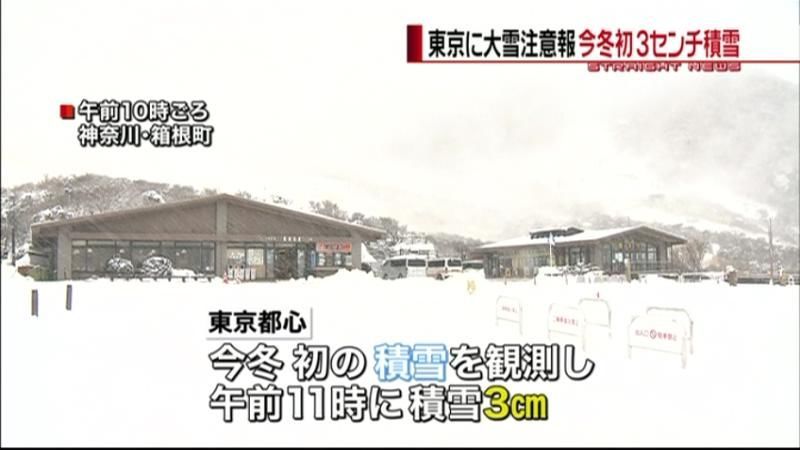 東京都心で今冬初　３ｃｍの積雪