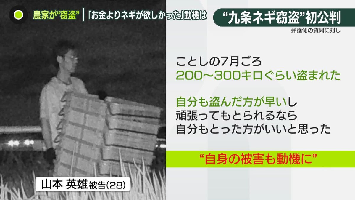 九条ネギ　同業のネギ農家が窃盗か　「盗んだ方が早い」と初公判で　防カメに刈り取る様子も…