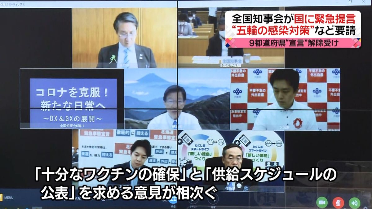 全国知事会“オリパラ感染対策”など要請