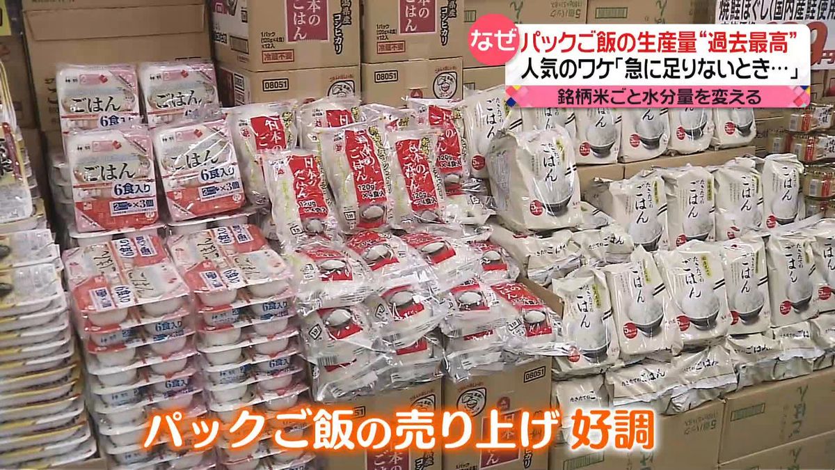 「パックご飯」生産量が“過去最高”に　銘柄米ごとに“炊き方”変えるこだわりも…