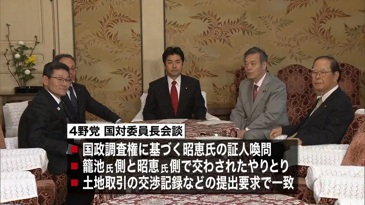 “国政調査権”昭恵氏の証人喚問要求で一致