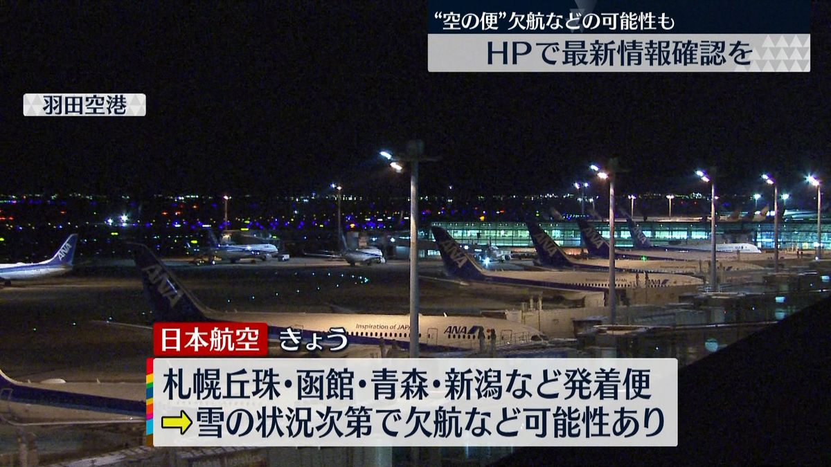 全日空は２８日も欠航便　最新情報の確認を