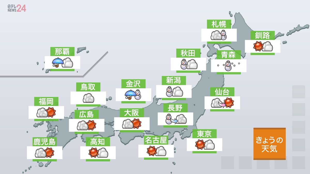 【関東の天気】午後も広く晴れ　埼玉北部は夕方にかけ、にわか雨も