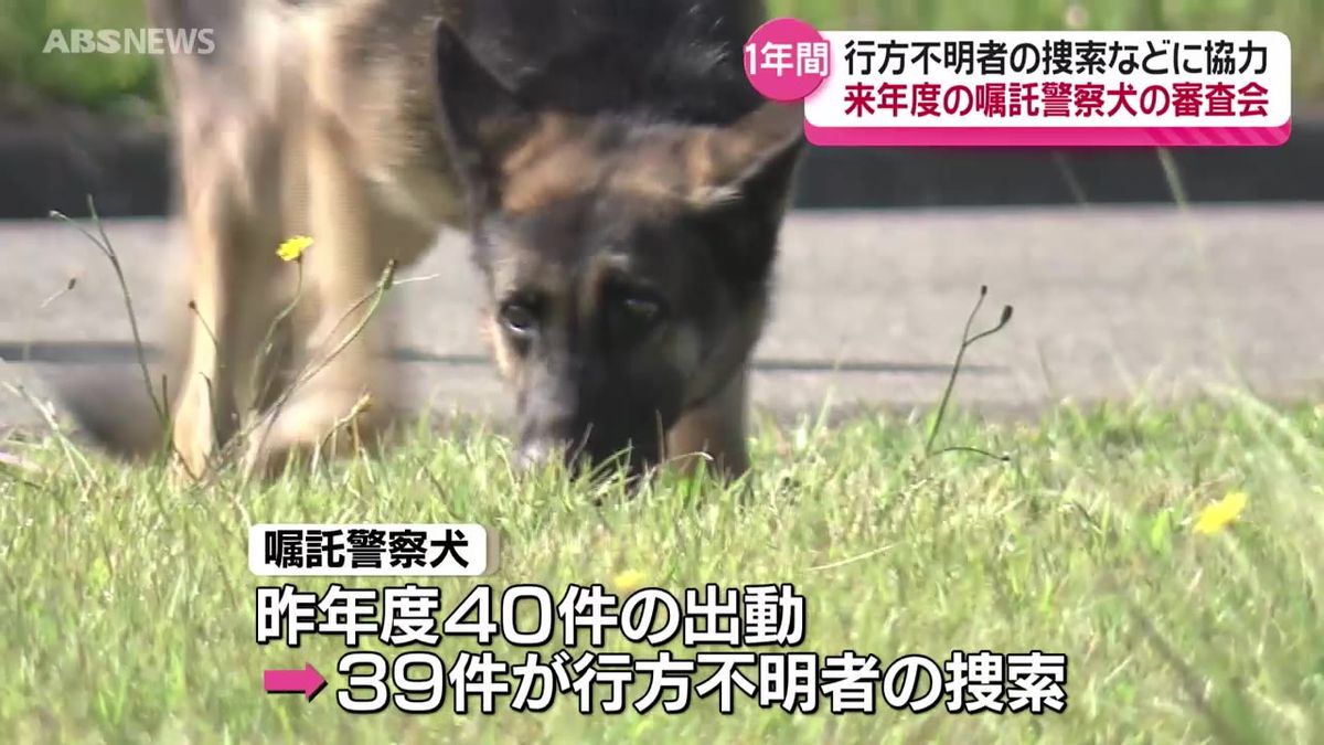 20分以内に場所を特定…嘱託警察犬の審査会　行方不明者の捜索などで活躍