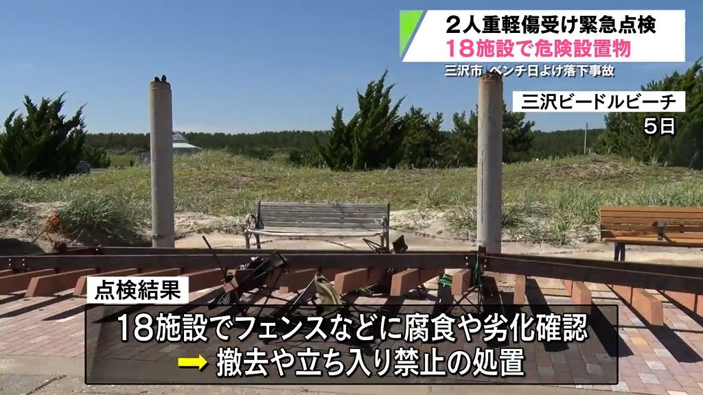 緊急点検実施　18施設に危険設置物　三沢市